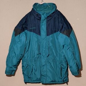 Columbia Teal and Navy Hooded Jacket